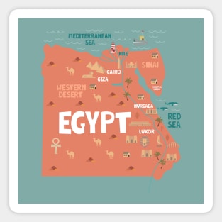 Egypt illustrated map Magnet